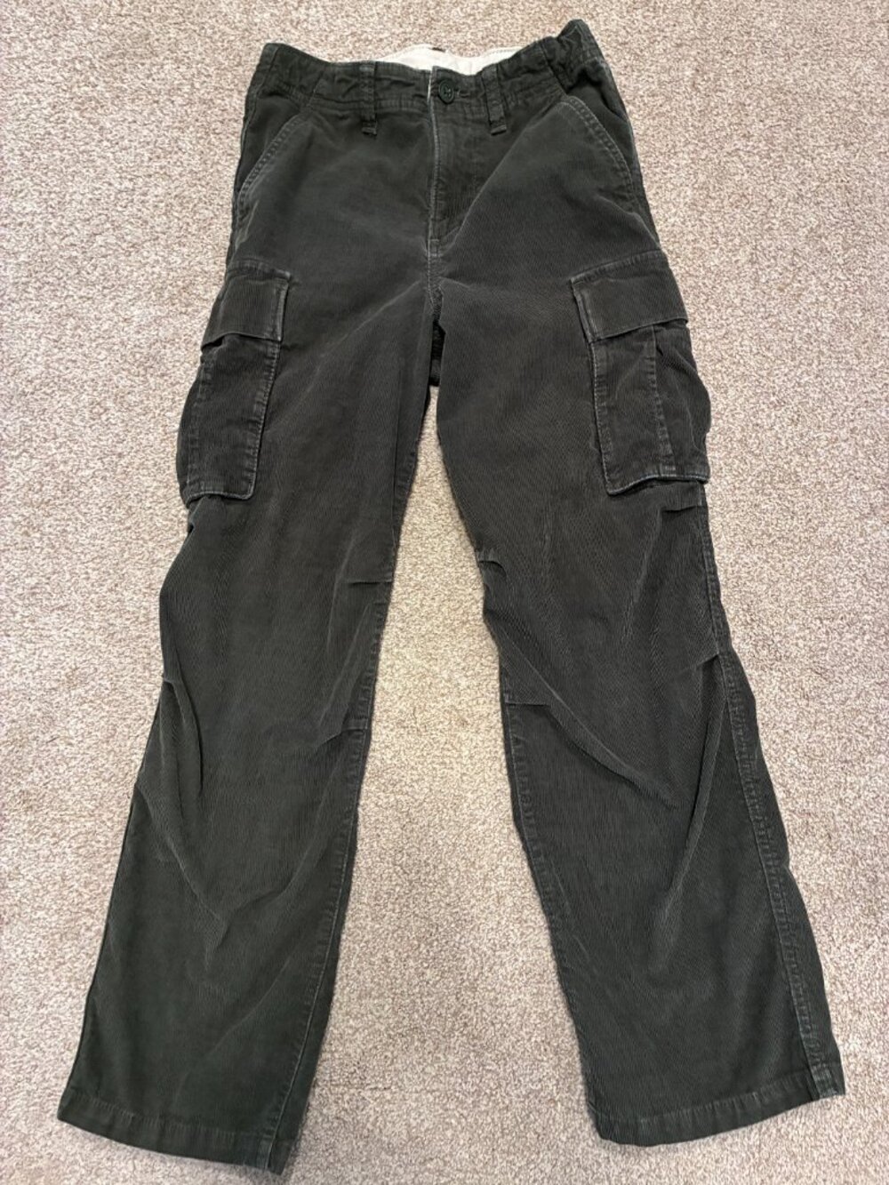 Gap Kids Corduroy Cargo Pants - Olive Green, Size 14